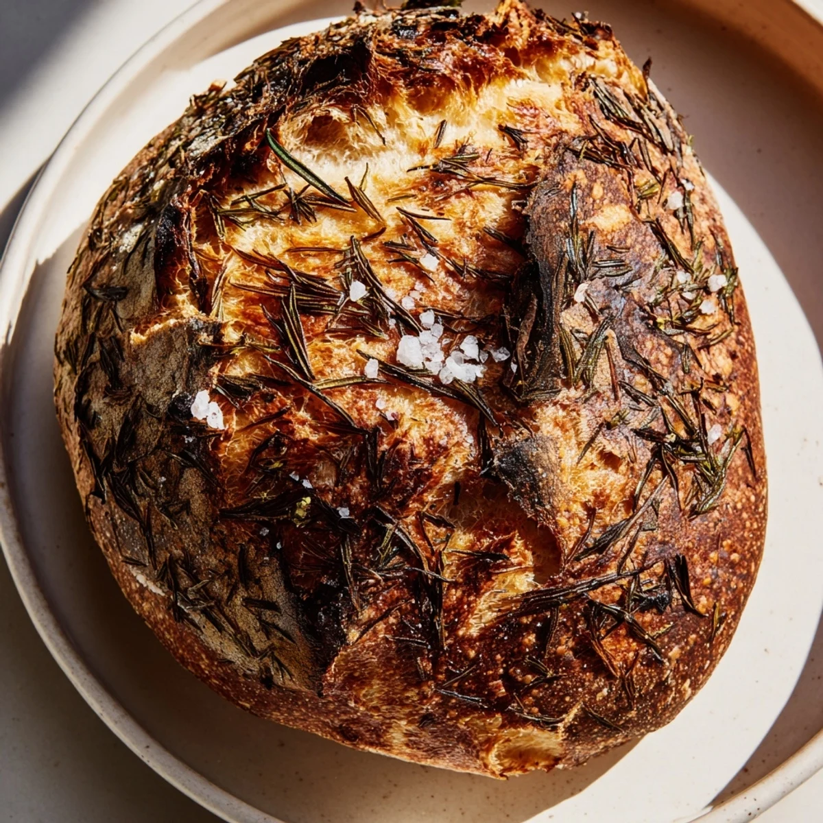 Perfect for dipping: a close-up of freshly baked Quick Homemade Flatbread with visible rosemary.