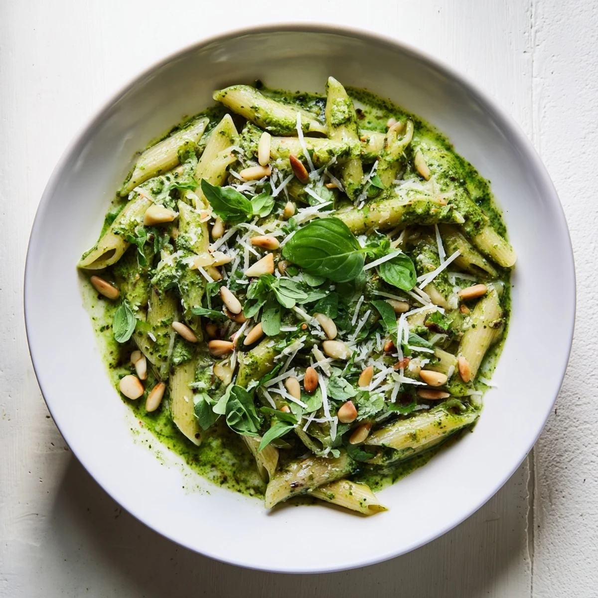 15 Minute Creamy Pesto Pasta