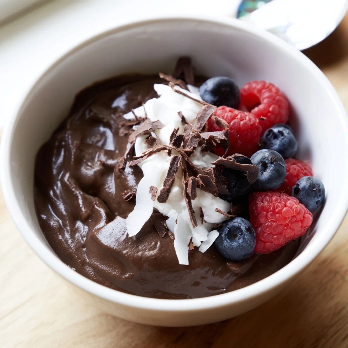 Smooth, decadent Avocado Chocolate Pudding, a healthy dessert recipe you'll want to make.