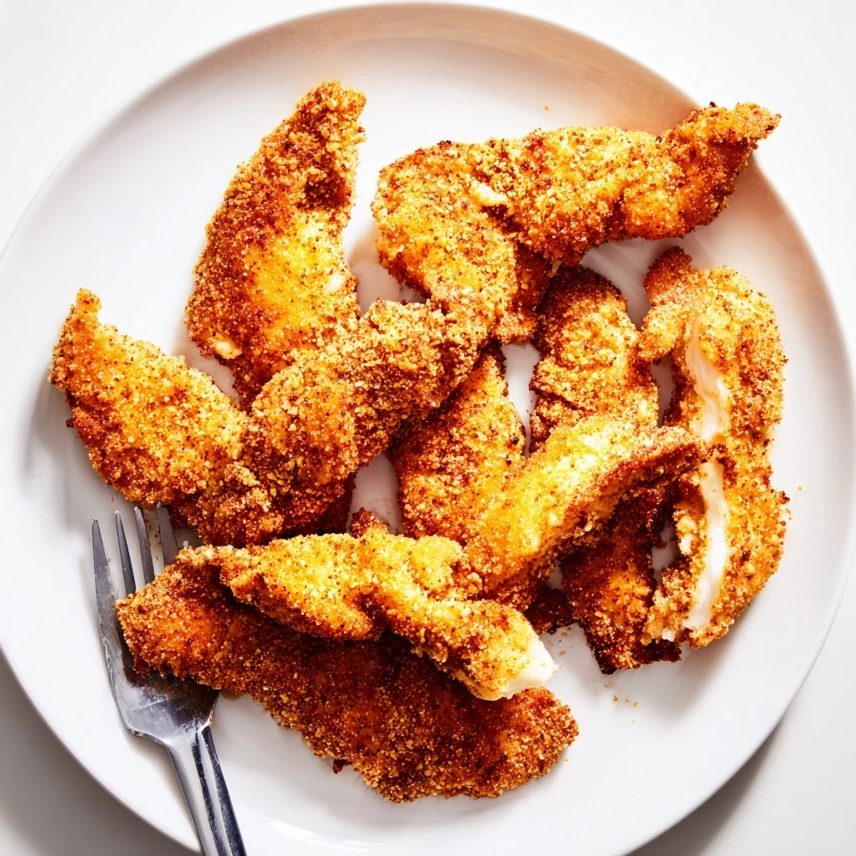 Golden-brown buttermilk fried chicken tenders, crispy and perfect for dipping.