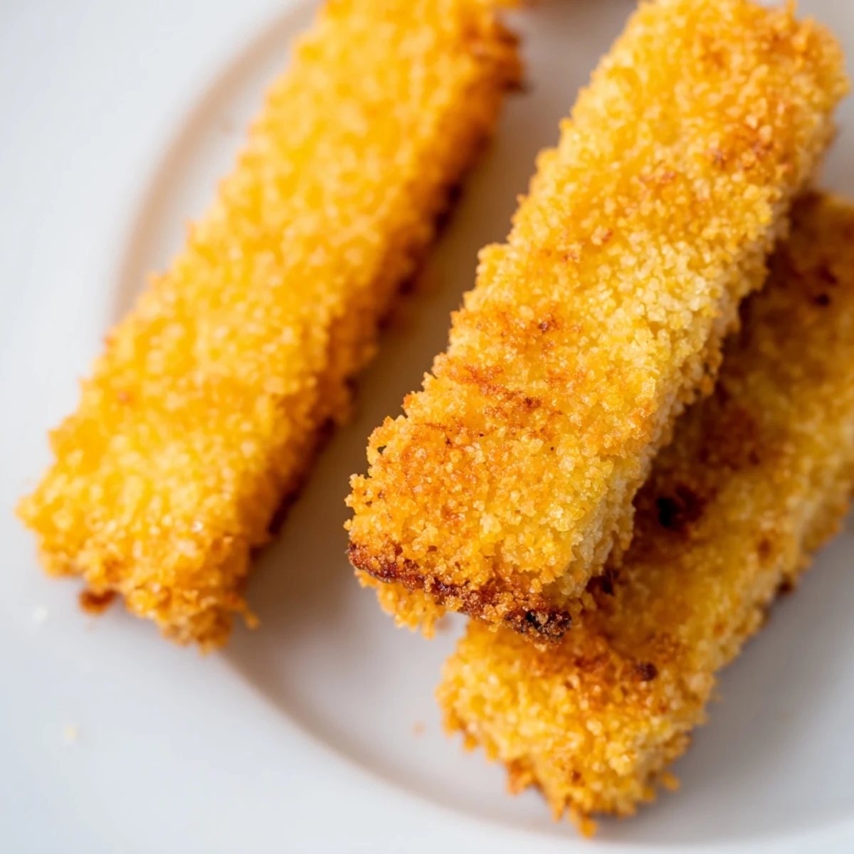 Golden-brown Crispy Panko Halloumi batons with lemon wedges and red hot sauce, fried until crunchy on the outside and soft inside.