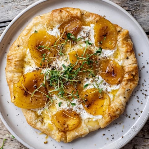 This savory Decadent Caramelized Onion and Goat Cheese Tart features beautifully caramelized onions and creamy goat cheese.