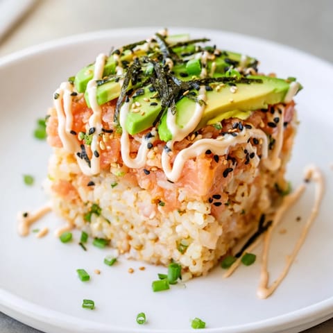 Crispy Rice Salmon Stack