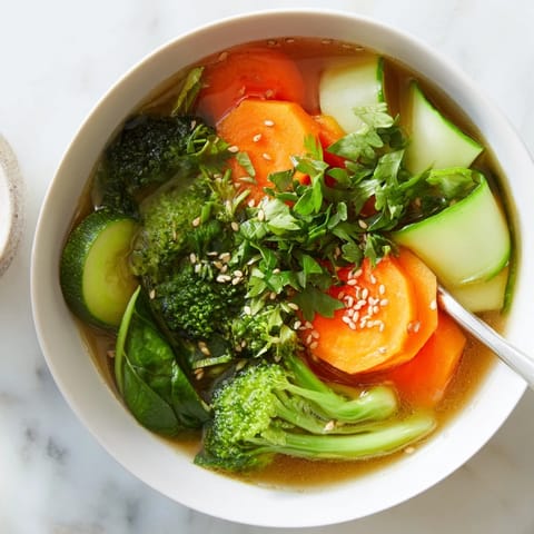 Golden-hued Collagen-Boosting Broth Bowl garnished with fresh parsley and sesame seeds.