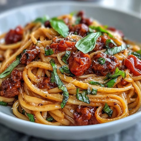 Tossing spaghetti with a rich Chianti tomato sauce and onions for a bold fusion meal.