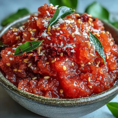 Freshly blended guava chutney with green chilies and ginger in a serving dish, garnished with coriander, perfect for scooping with steaming hot idli for breakfast.