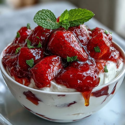 Fresh Strawberry Compote Yogurt