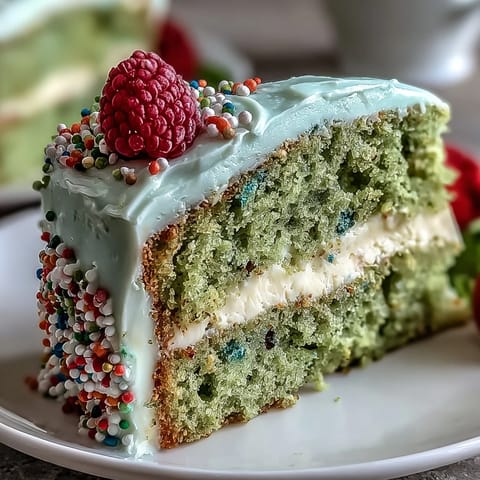 Vibrant Smash Cake Style Mini Matcha Birthday Cake, frosted elegantly.