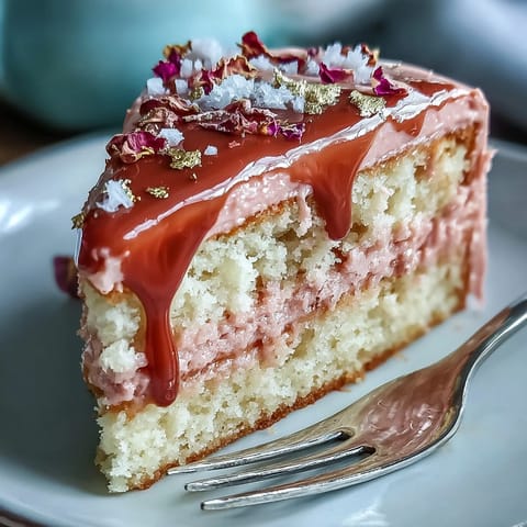 Decadent Bridal Shower Rosé Velvet Cake with sweet buttercream and shimmering gold accents.
