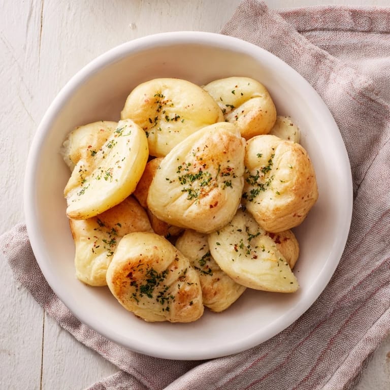 These oven roasted smash potatoes, crispy on the edges, showcase the delicious garlic butter flavor.