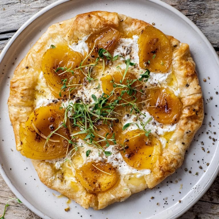 This savory Decadent Caramelized Onion and Goat Cheese Tart features beautifully caramelized onions and creamy goat cheese.