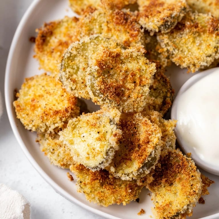 Imagine the amazing crunch of freshly made crispy fried pickles, served hot and delicious!