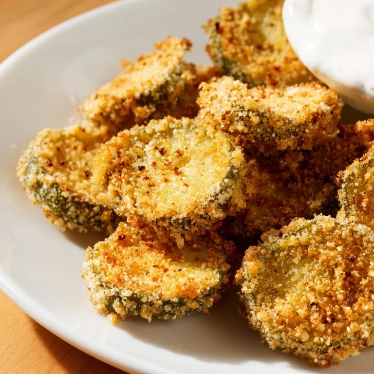 These crunchy air-fried pickles, with their savory coating, are a delightful snack to make.