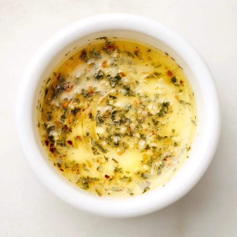 Warm, creamy Cowboy Butter Sauce bubbling gently, infused with garlic and spices, served in a small bowl with crusty bread.