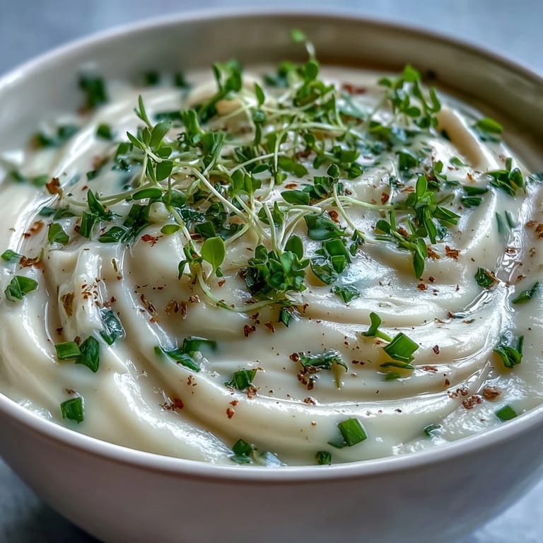 A refined Celery Root Bisque, showcasing tender vegetables and rich creaminess.
