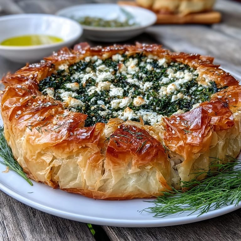 Crisp Feta and Kale Börek served warm with a fresh side salad.