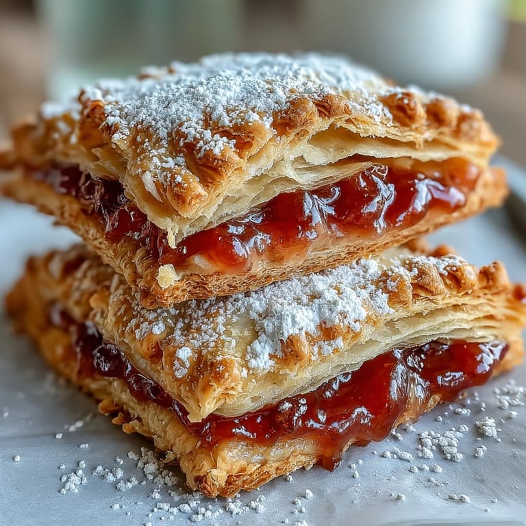 Glazed Guava Cheese Pop Tarts on a cooling rack, ready for a cozy American breakfast.
