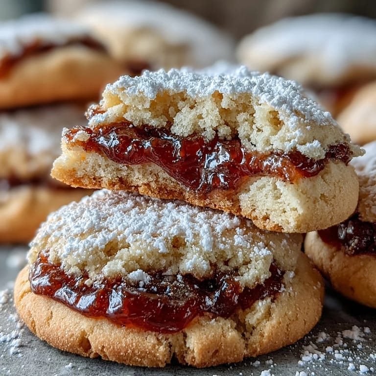 Tender butter cookies topped with sticky guava paste, showcasing the classic Cuban dessert Torticas de Guayaba.