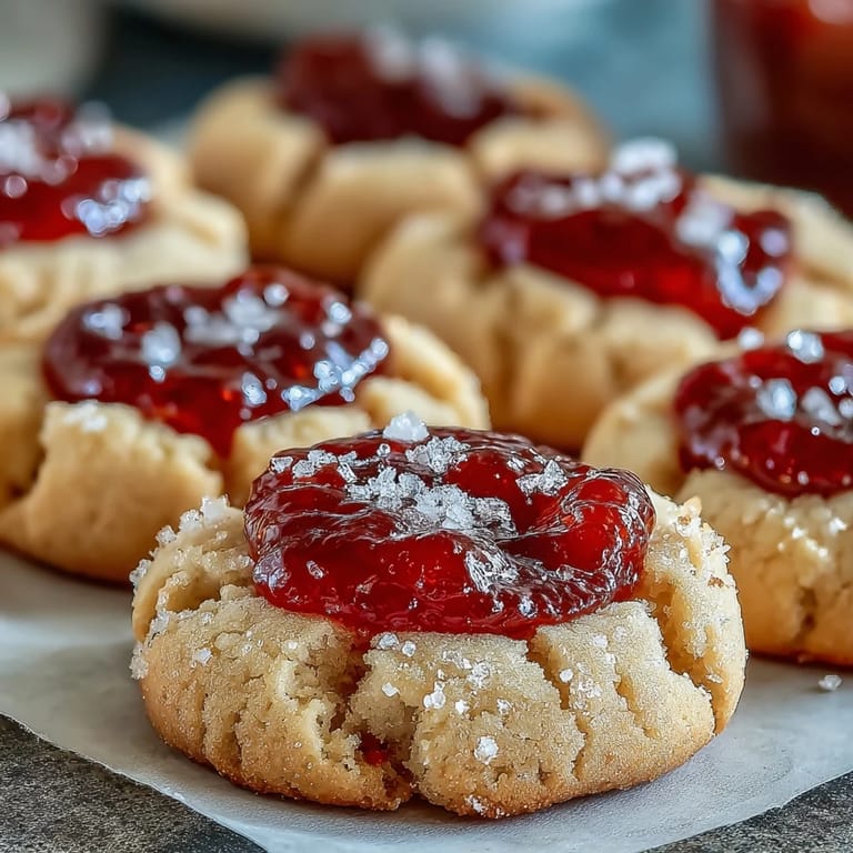 Sweet Guava Jam Thumbprint Cookies arranged on a platter, perfect for an easy dessert or tea time.
