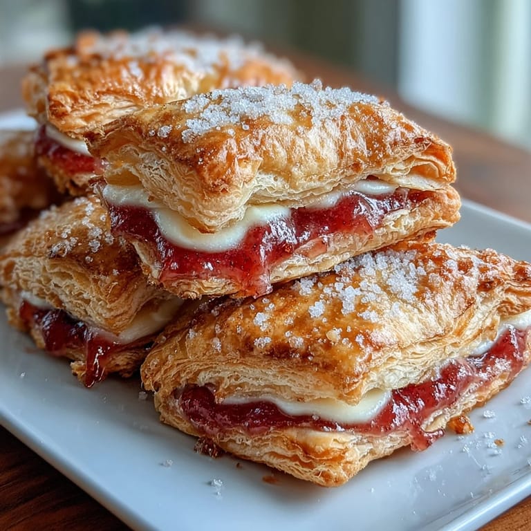 Golden, puffed Guava and Cream Cheese Pastelitos resting on a cooling rack, ready to serve for dessert or breakfast.
