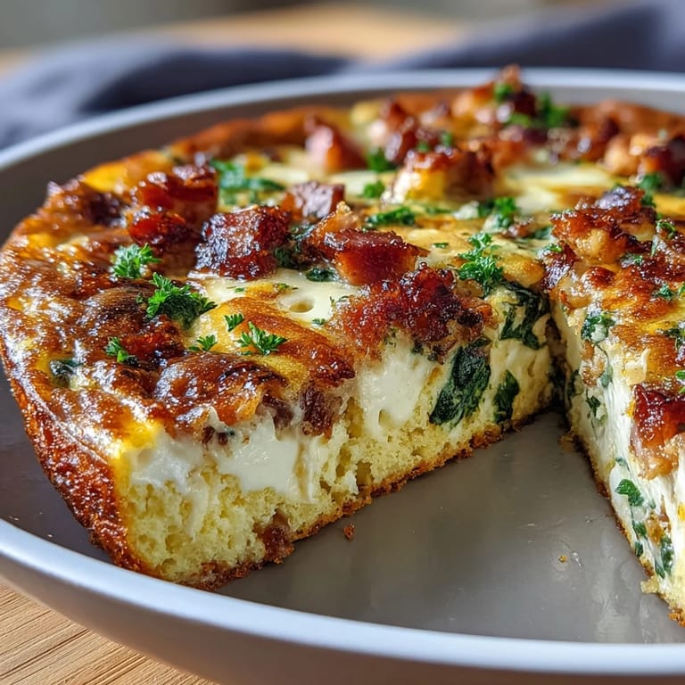 Savory breakfast frittata loaded with diced ham, melted cheddar, and fresh vegetables, perfect for easy meal prep.