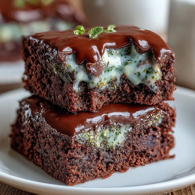 Festive St. Patrick's Day brownie bites filled with cool mint and chocolate chips, baked to fudgy perfection.  