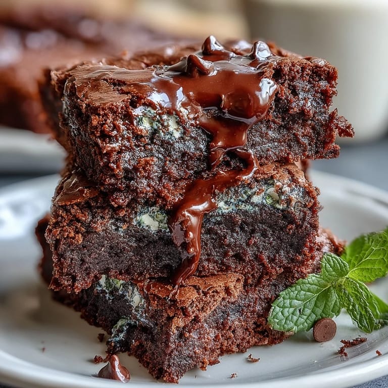 Green-tinted brownie bites bursting with mint and chocolate chips, a perfect St. Patrick's Day treat for any party.