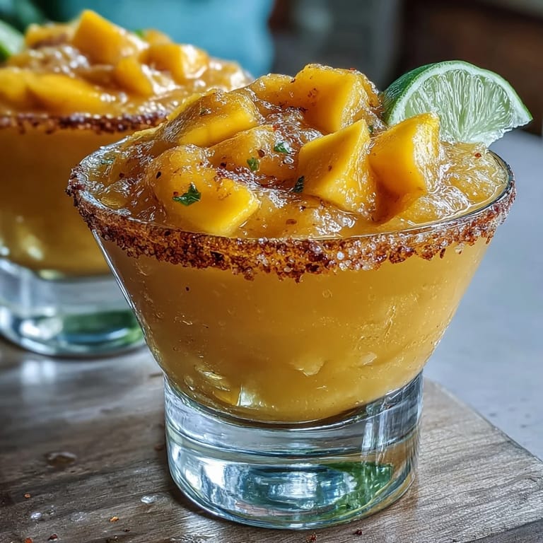 Refreshing Frozen Mango Margarita Mocktail, a tropical slushy drink perfect for summer gatherings.