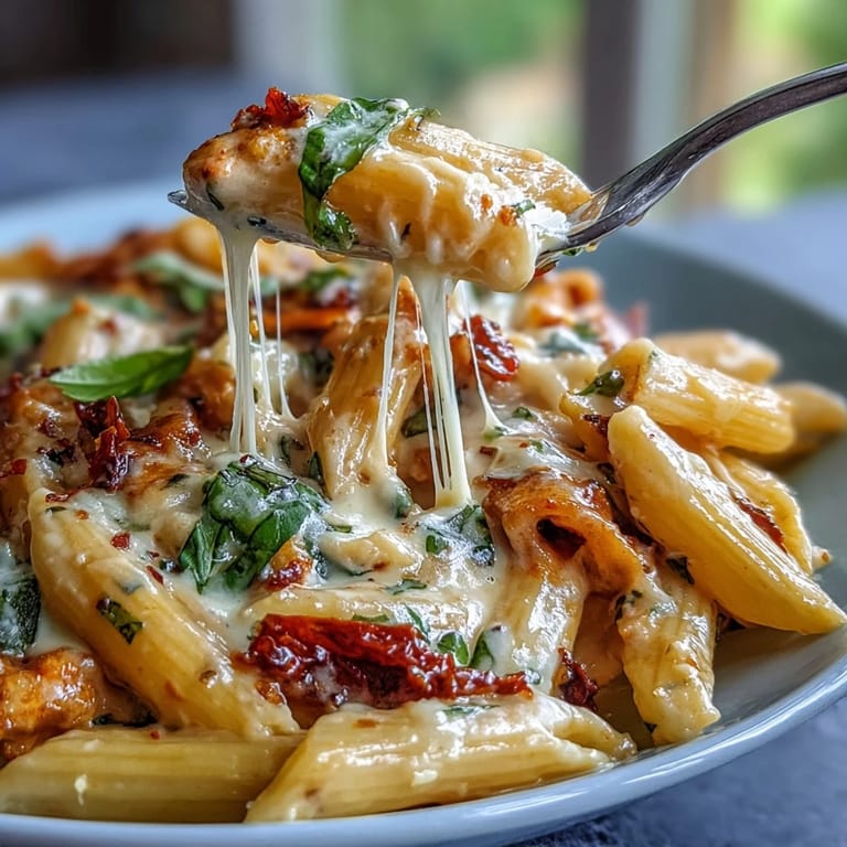 A tempting plate of Marry Me Pasta, perfectly coated and ready to be enjoyed.