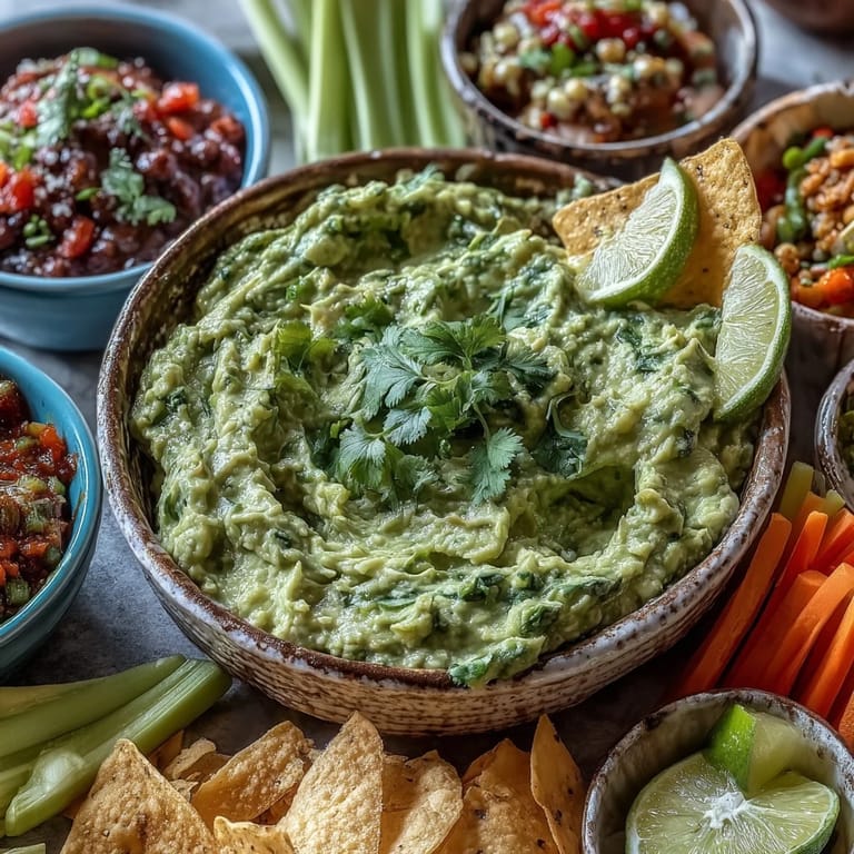 Beautifully arranged guacamole bar, perfect for guests to create their own delicious chip dips.