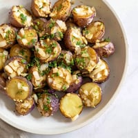 Golden-brown Easy Sheet Pan Turkey Meatballs with Zucchini served with tender, roasted zucchini, a healthy dinner.